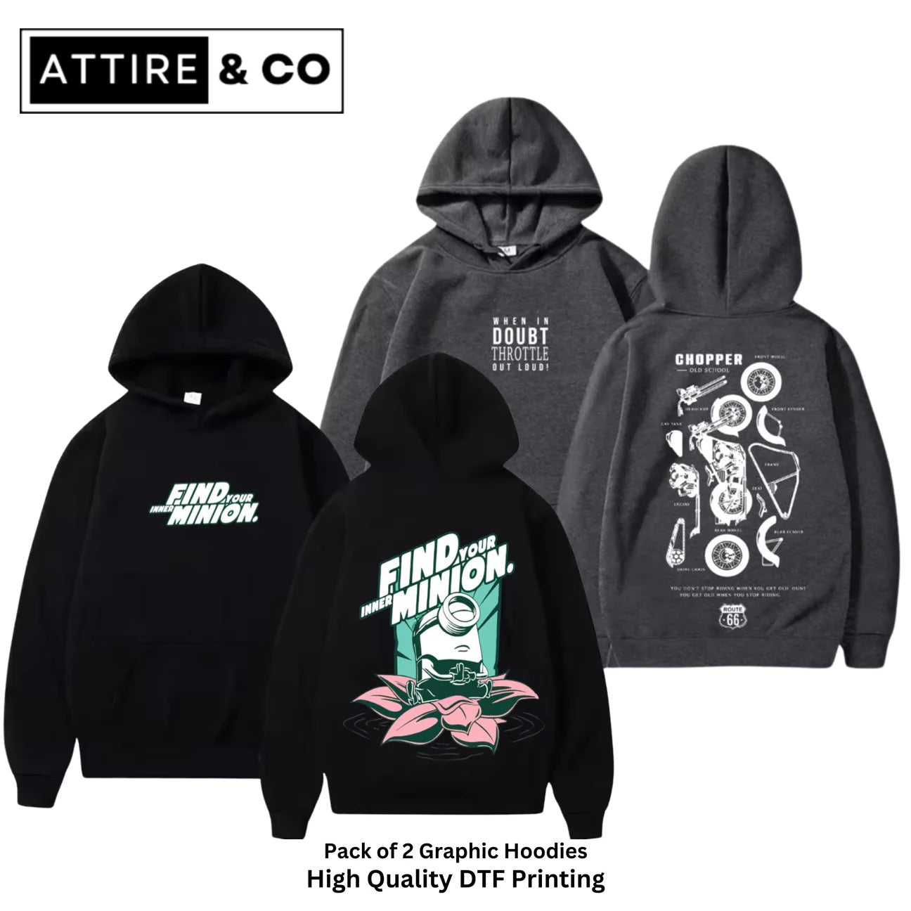 Pack Of DTF Printed Hoodies