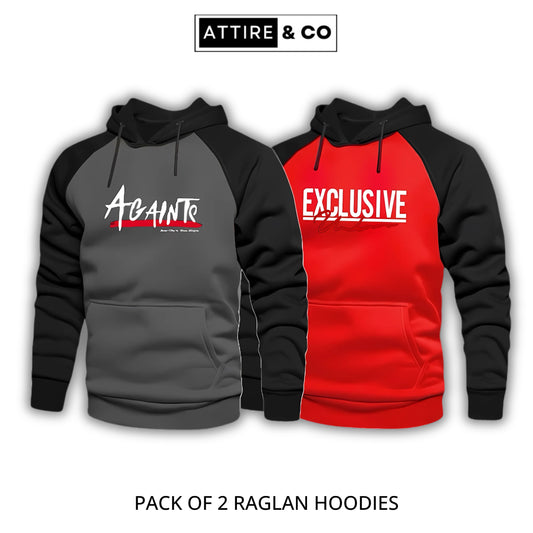 Pack Of 2 Digital Printed Raglan Hoodies