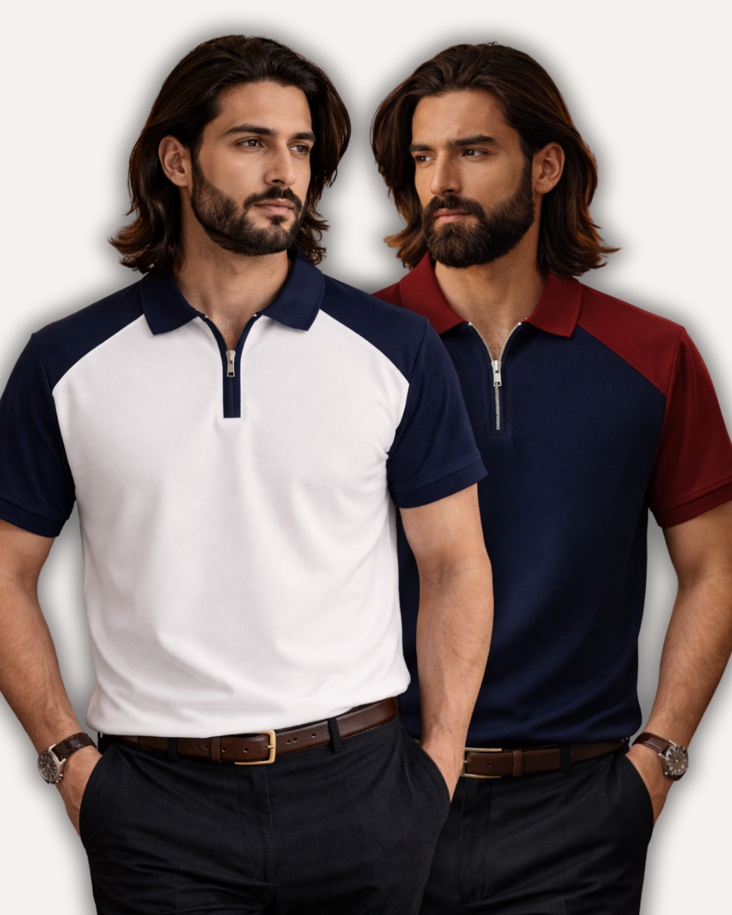 Pack of 2 Raglan Zipper Polos
