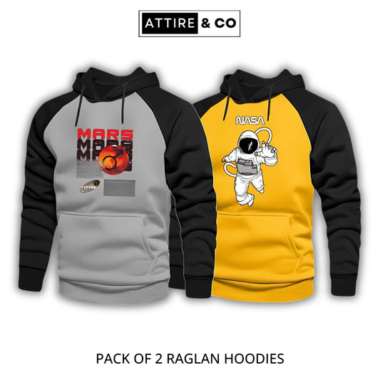 Pack Of 2 Digital Printed Raglan Hoodies