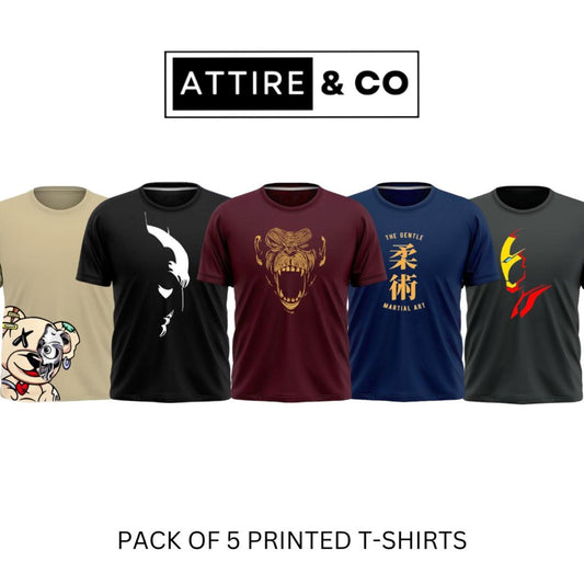 Pack of 5 Printed T-Shirt