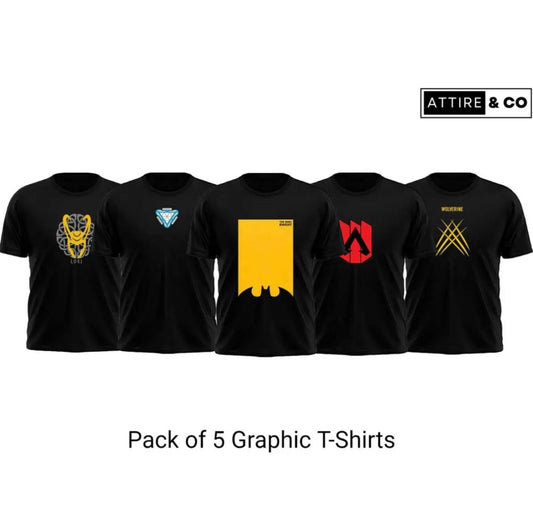 Pack of 5 Printed T-Shirt