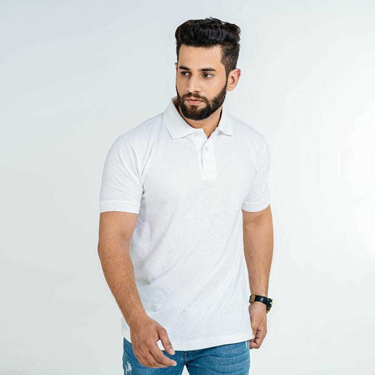 white Premium Polo T Shirts For Mens