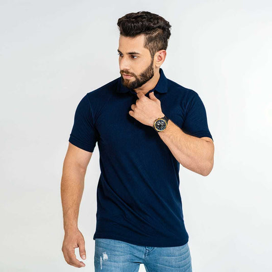 Navy Blue Premium Polo T Shirts For Mens