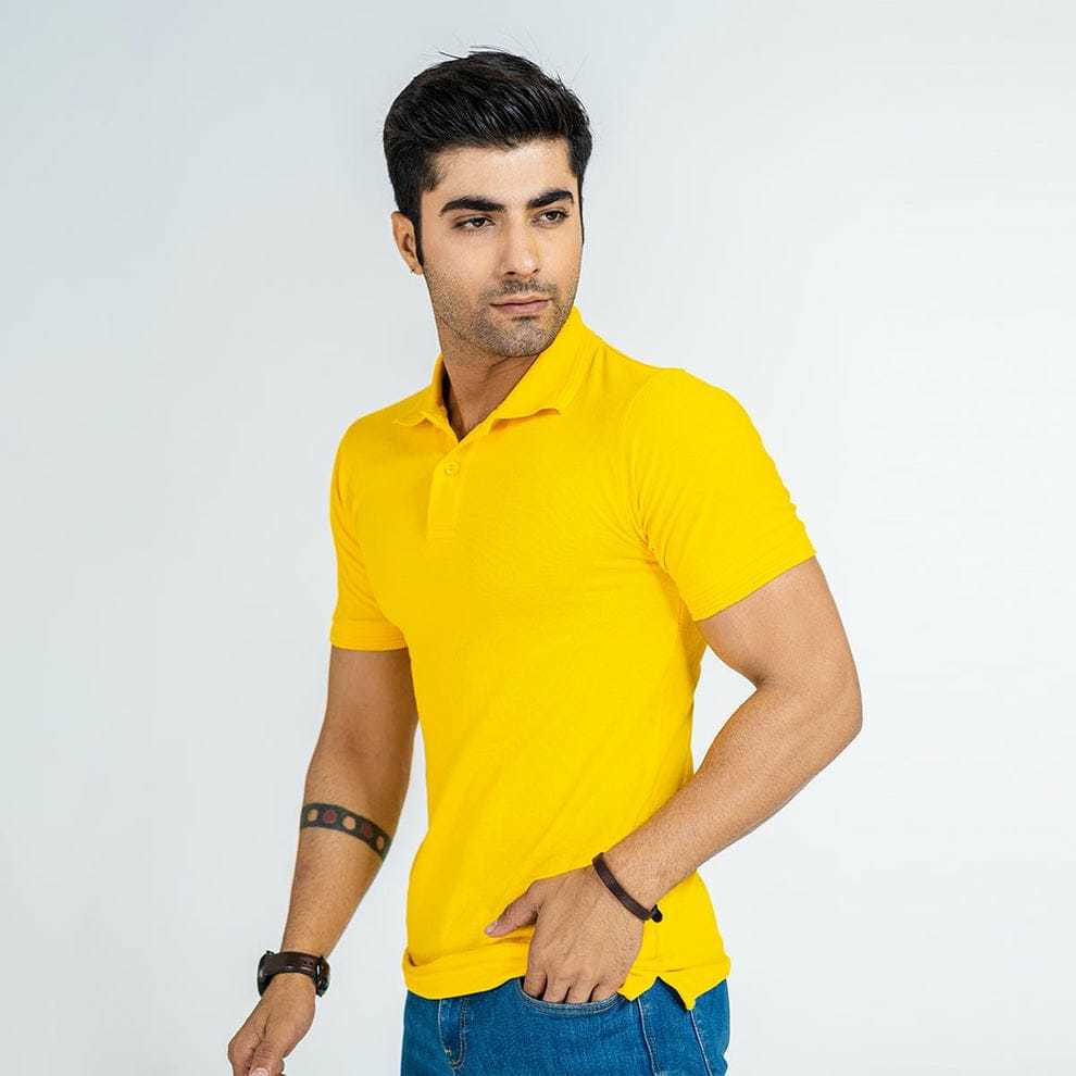 Yellow Premium Polo T Shirts For Mens