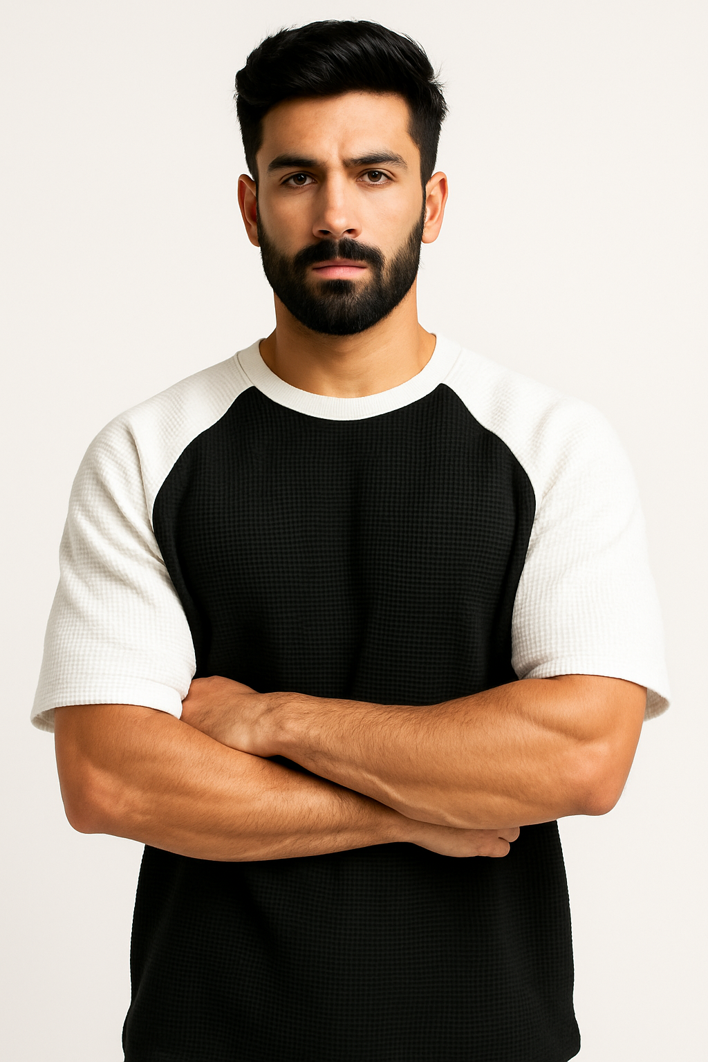 Pack of 2 - Oversized Raglan Waffle Knit T-Shirt