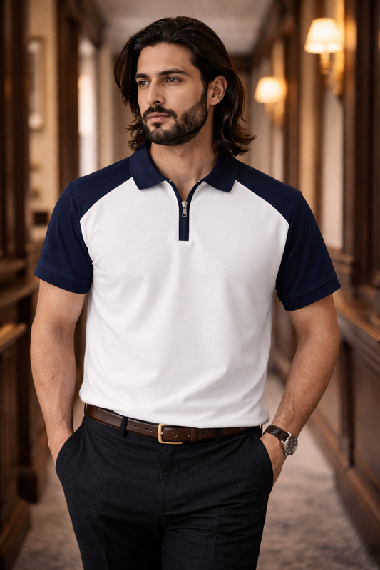 Men’s Raglan Zipper Polo