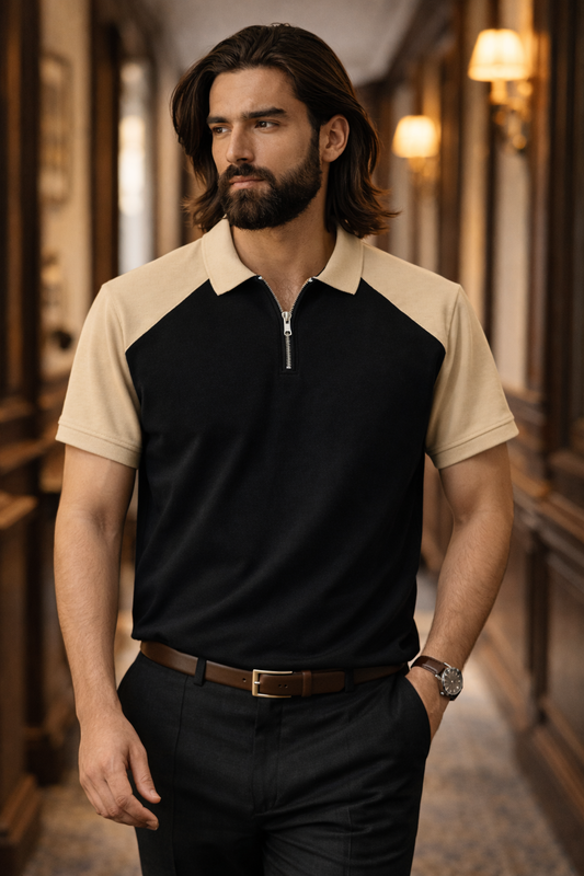 Men’s Raglan Zipper Polo
