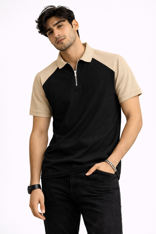 Men’s Raglan Zipper Polo