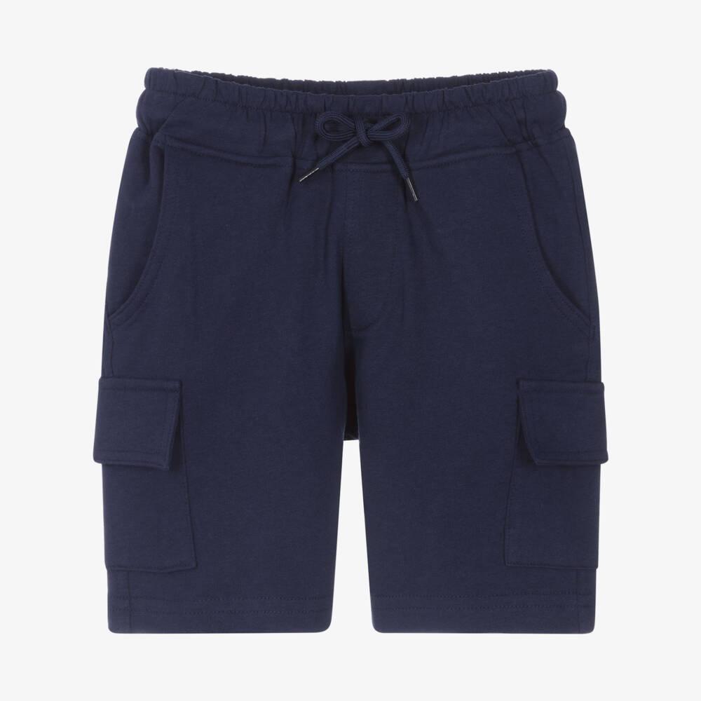 Plain Blue Cotton Shorts For Mens