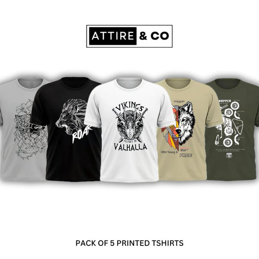 Pack of 5 Printed T-Shirt