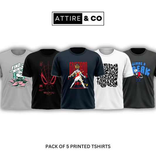 Pack of 5 Printed T-Shirt
