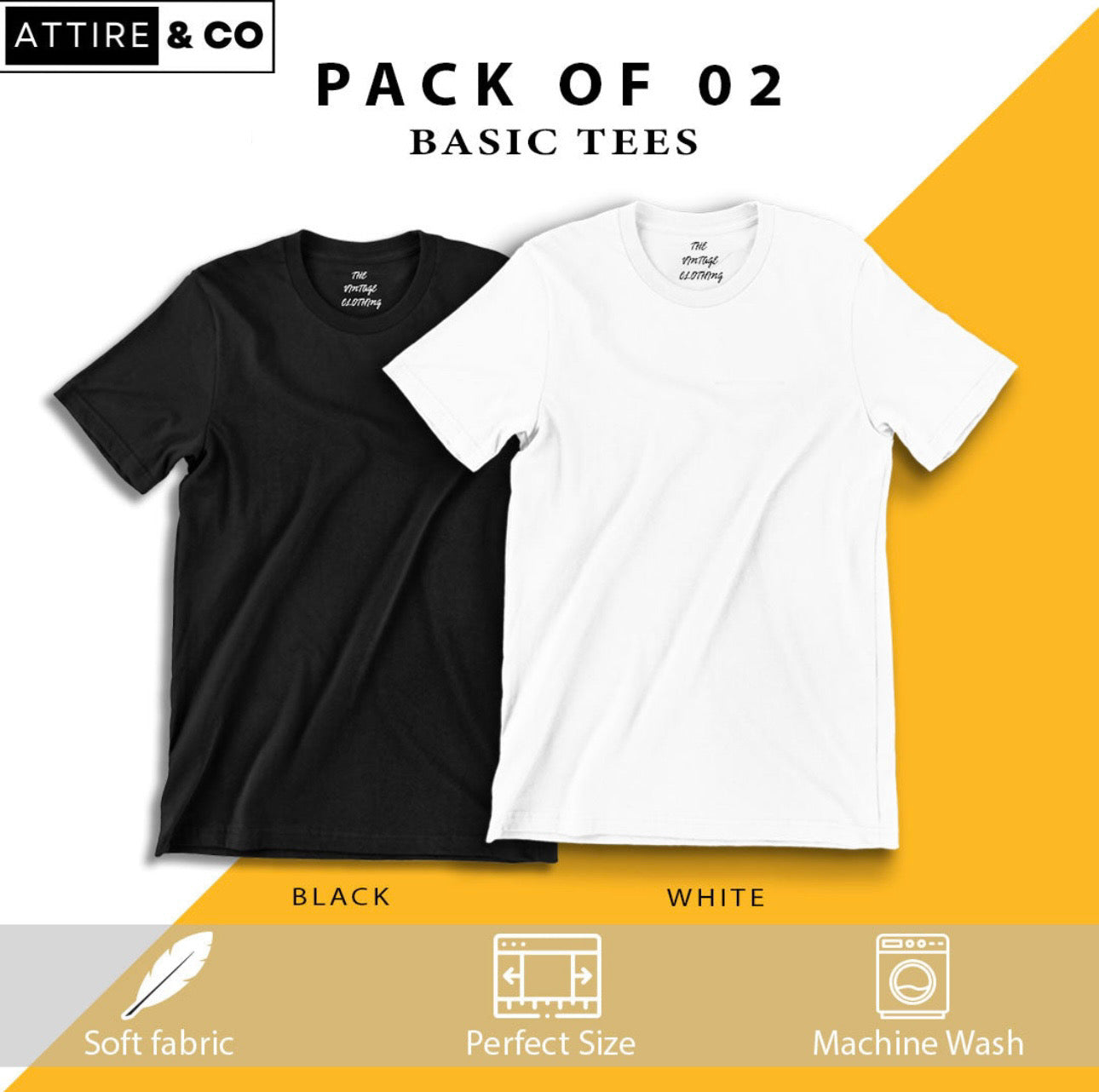 Pack of 2 plain Half sleeves T-Shirts