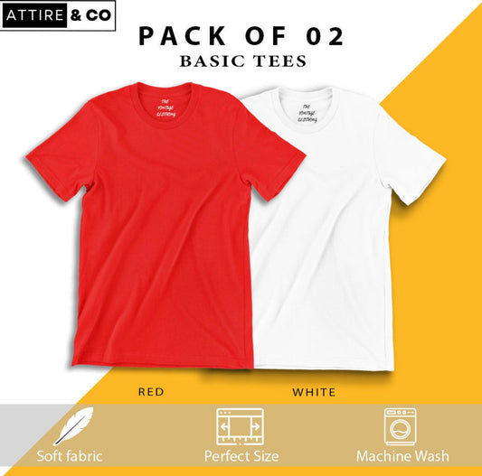 Pack of 2 plain Half sleeves T-Shirts