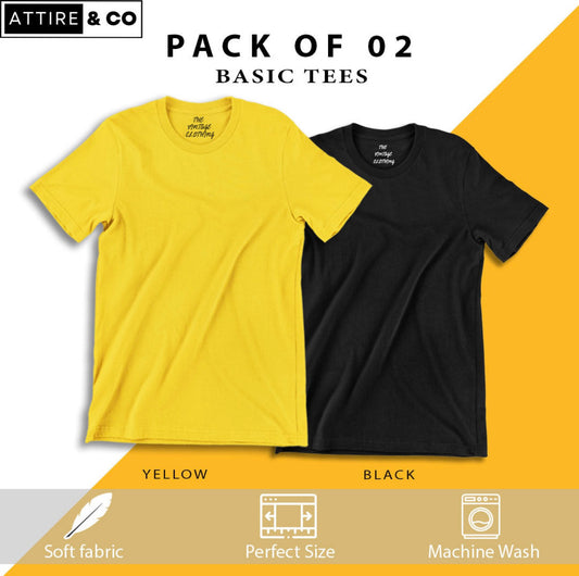 Pack of 2 plain Half sleeves T-Shirts