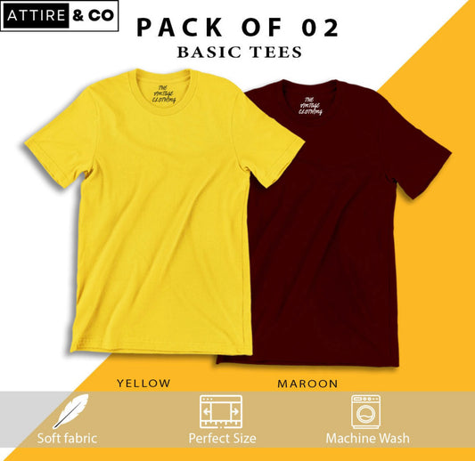 Pack of 2 plain Half sleeves T-Shirt