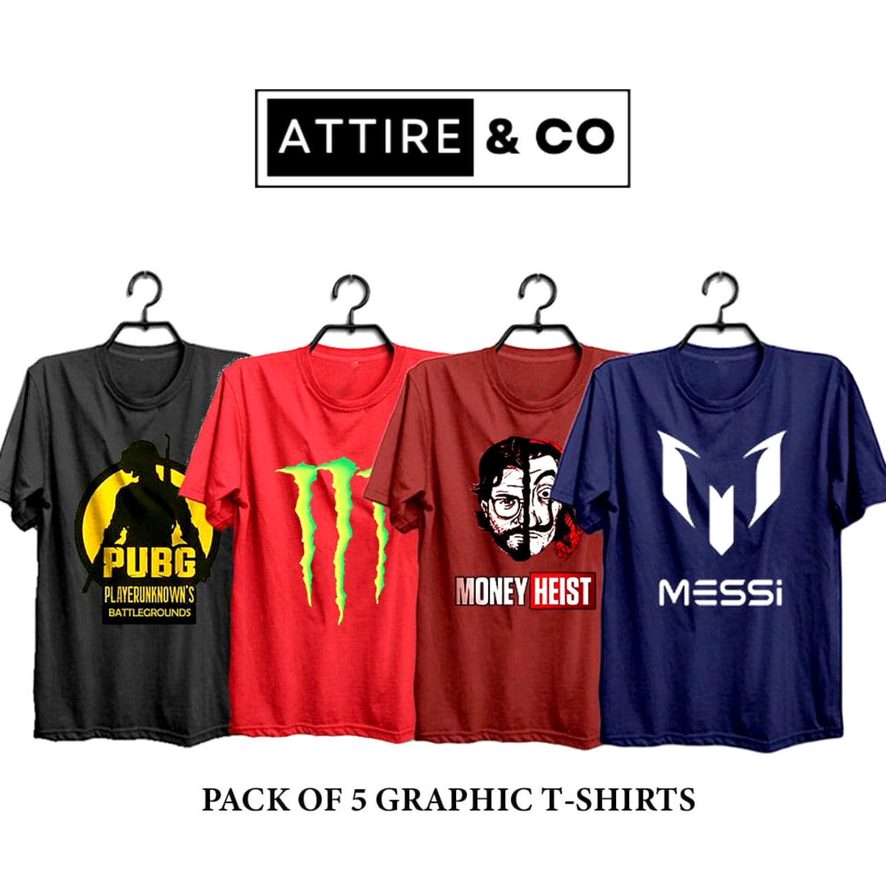 Pack of 4 Printed T-Shirt