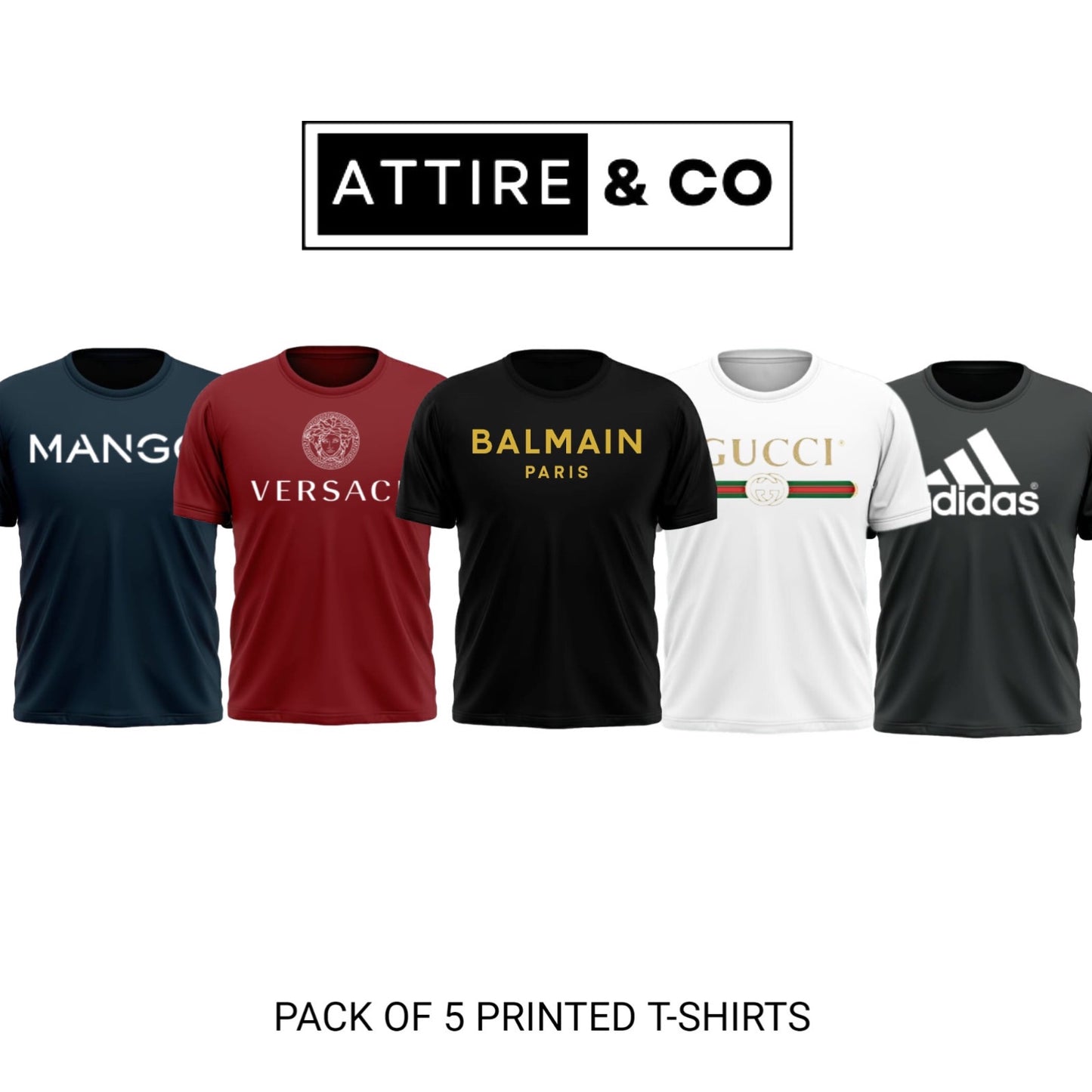 Pack of 5 Printed T-Shirt