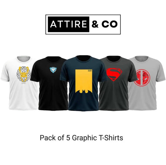 Pack of 5 Printed T-Shirt