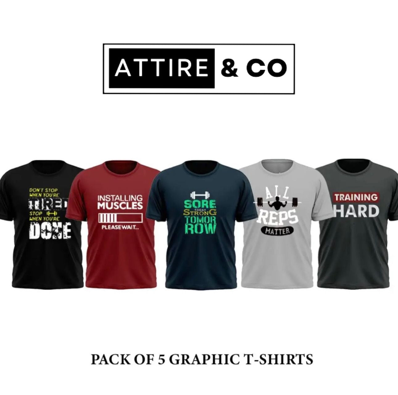 Pack of 5 Printed T-Shirt