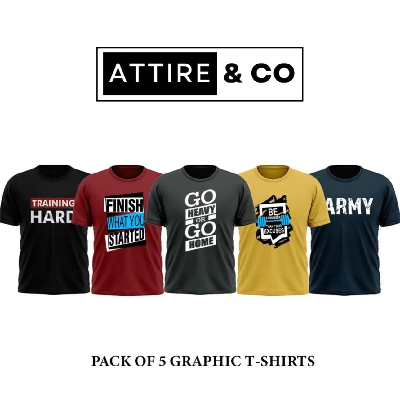 Pack of 5 Printed T-Shirt