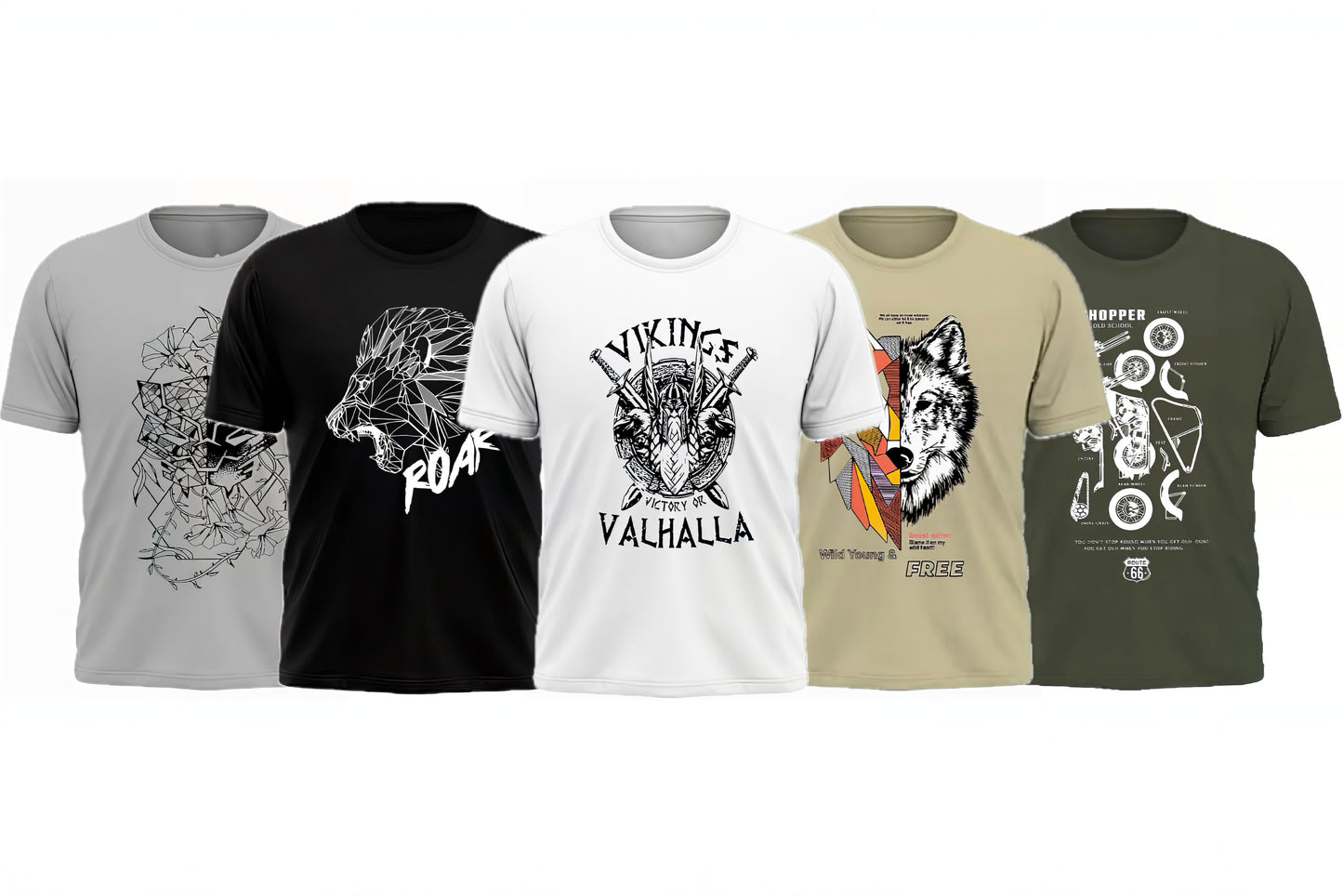 Pack of 5 Printed T-Shirt