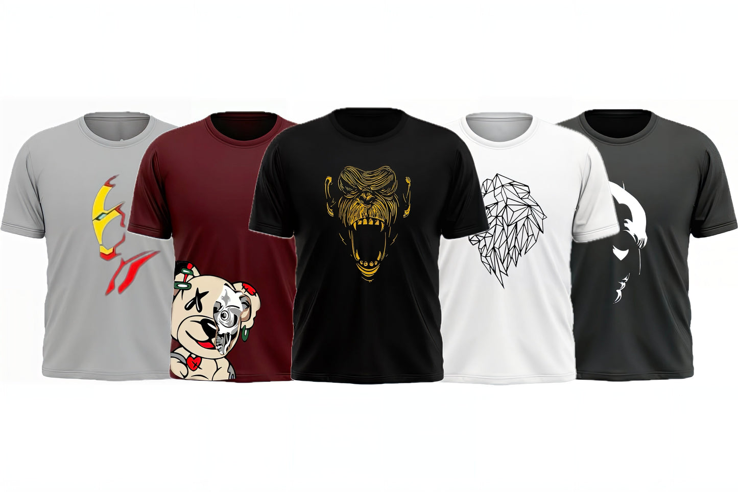 Pack of 5 Printed T-Shirt