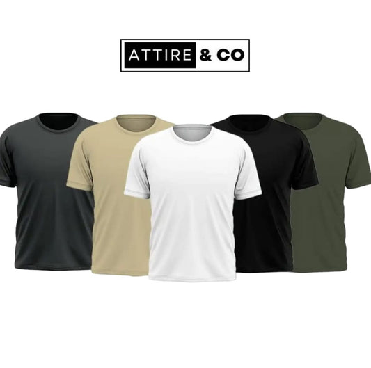 Pack of 5 Plain Half sleeves T-Shirt