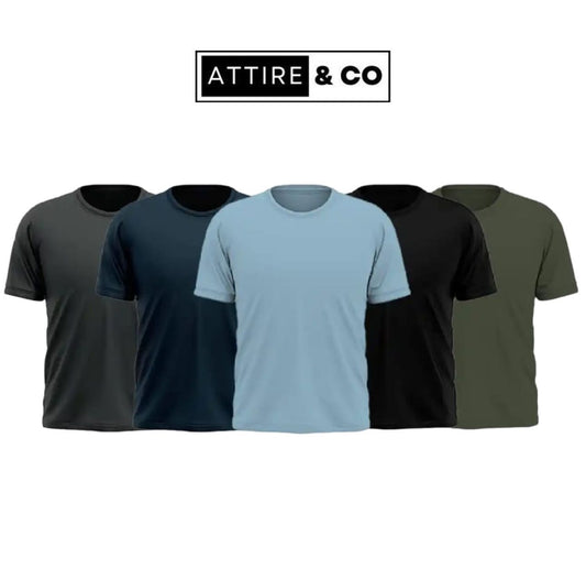 Pack of 5 Plain Half sleeves T-Shirt