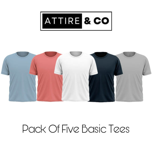 Pack of 5 Plain Half sleeves T-Shirt
