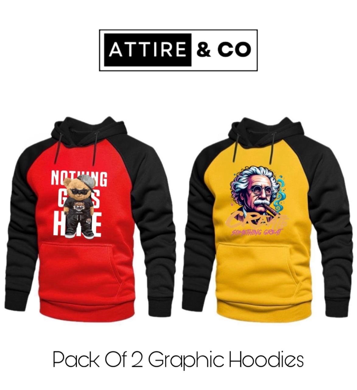 Pack Of 2 Digital Printed Raglan Hoodies